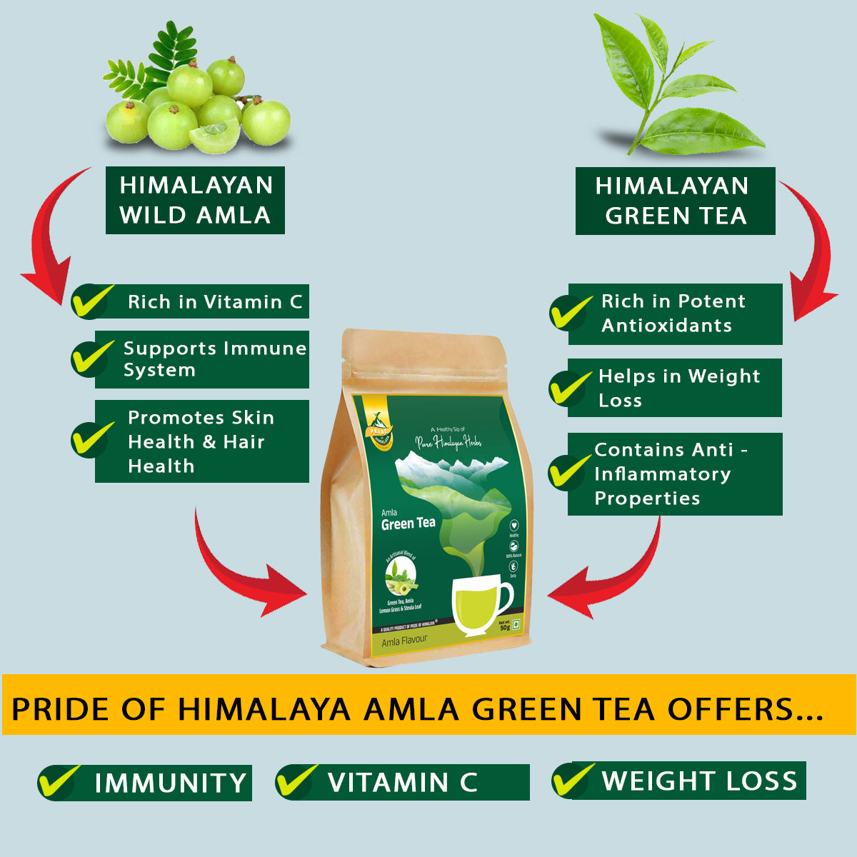 Amla Green Tea| 40 Tea Bags