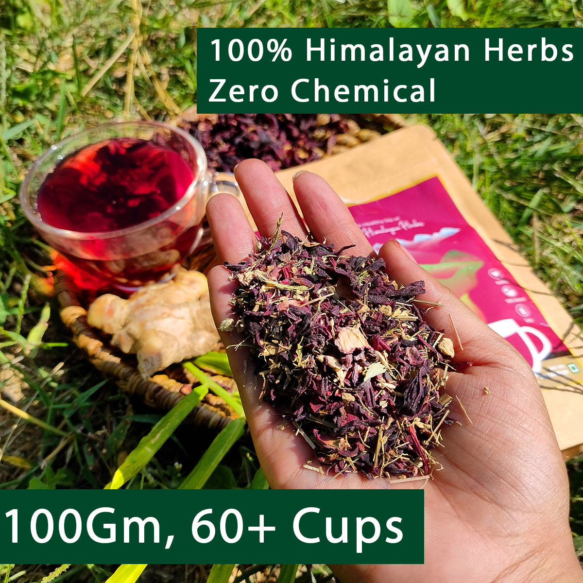 Ginger Hibiscus Tea | Loose Leaf 100 gm 60+Cups