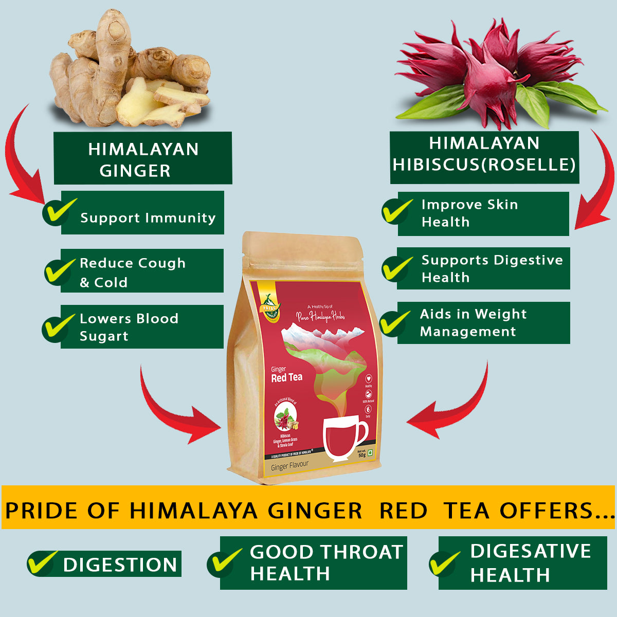 Ginger Hibiscus Tea | 40Teabags