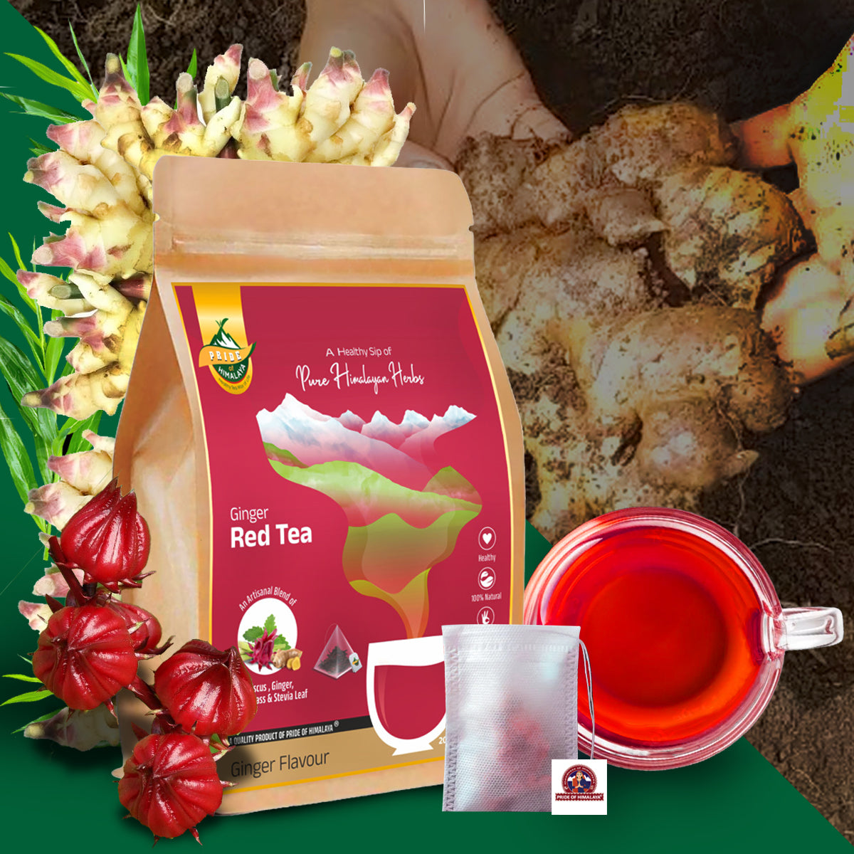 Ginger Hibiscus Tea | 40Teabags