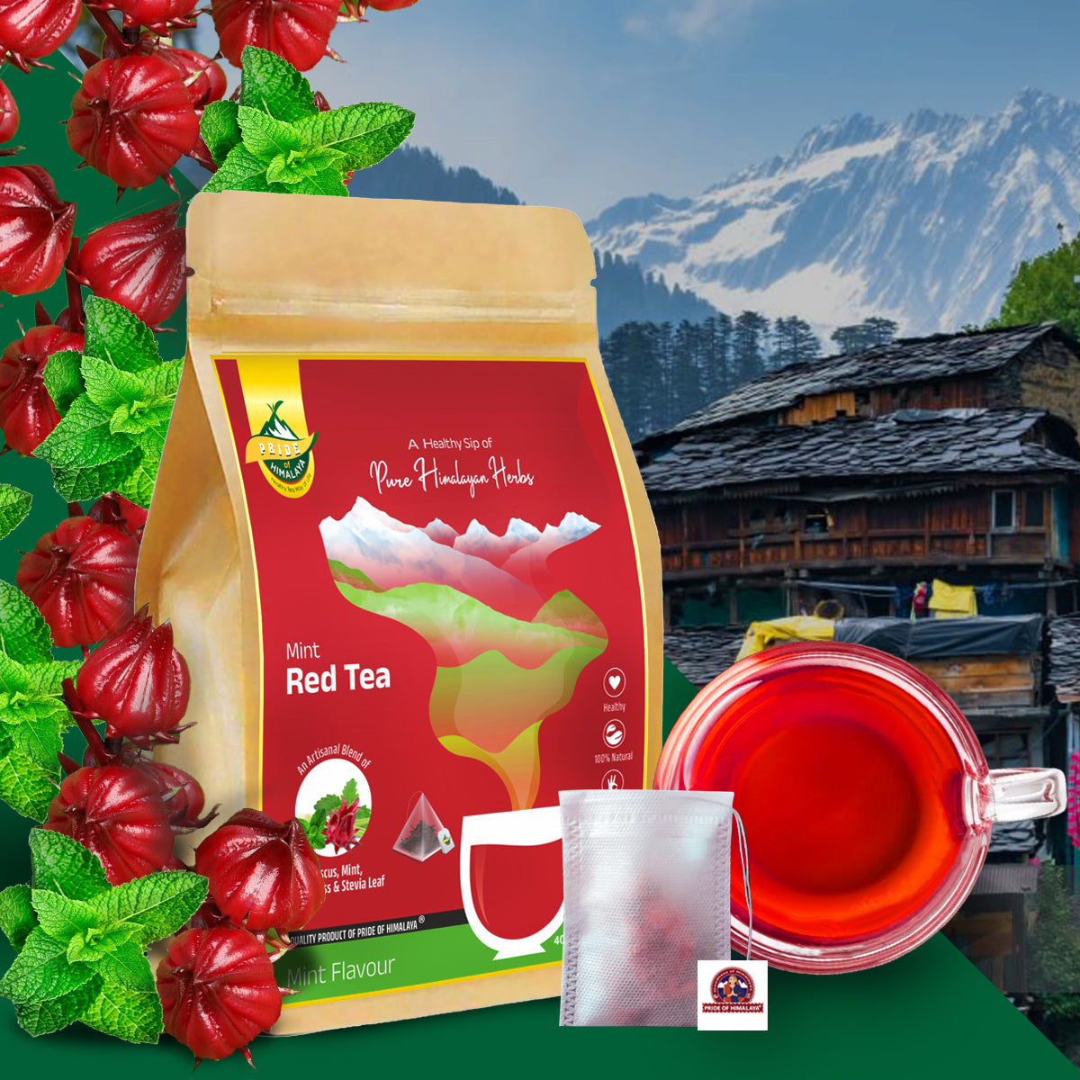 Mint Hibiscus Tea| 40 Teabags