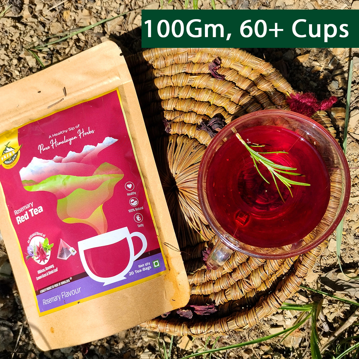 Rosemary Hibiscus Tea| Loose Leaf |100 Gm 60+ Cups